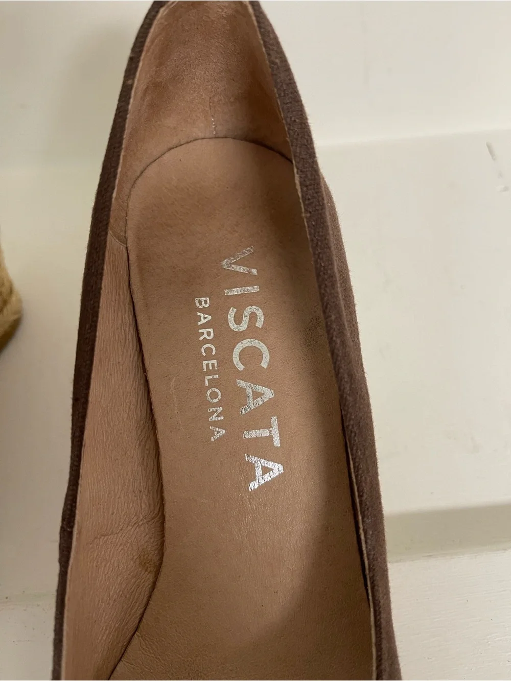 Viscata Barcelona brown canvas espadrille wedge pumps, size 36